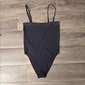 Garage Black Ribbed Bodysuit